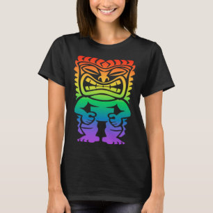 Camiseta Rainbow Lono Havaí Tiki Deus Polinésia Tribal H