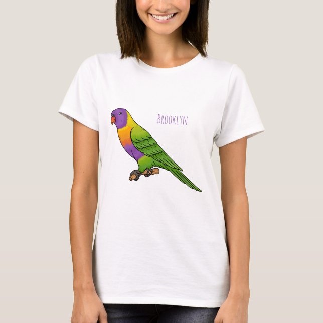 Camiseta Rainbow lorikeet bird cartoon illustration (Frente)