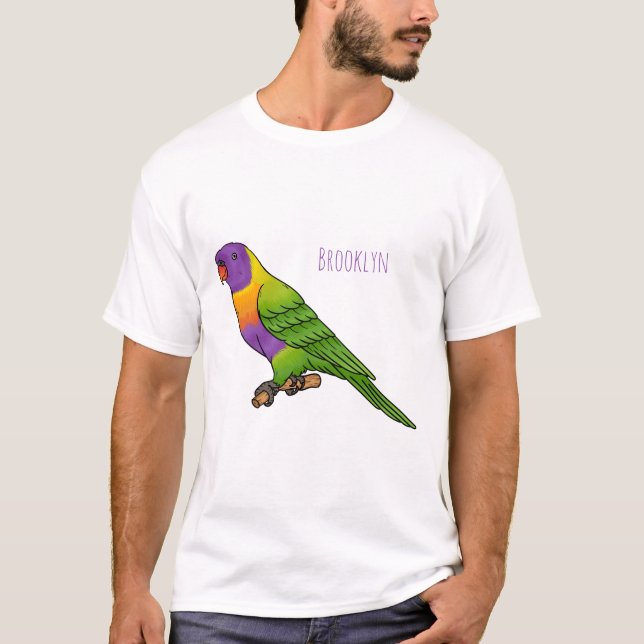 Camiseta Rainbow lorikeet bird cartoon illustration (Frente)