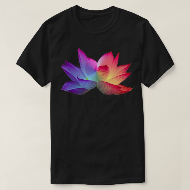 Camiseta Rainbow Lotus Flower (Frente do Design)