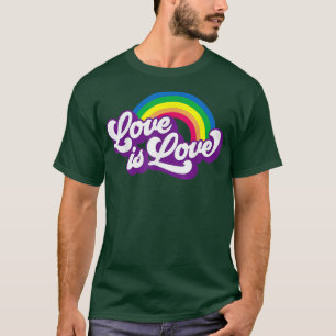 Camiseta Rainbow Love é Love LGBT Retro LGBT Orgulho Trans
