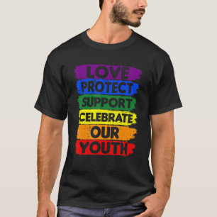 Camiseta Rainbow Love Protege a Juventude LGBTQ