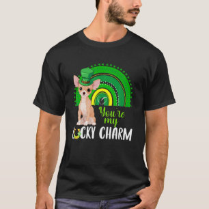 Camiseta Rainbow Lucky Charm Chihuahua Dog Rua Pé