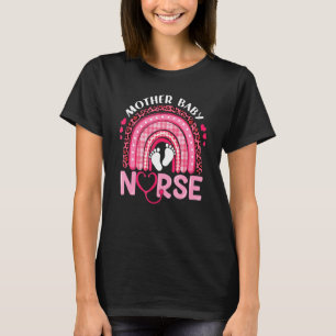 Camiseta Rainbow Mãe Enfermeira Pós-Parto Enfermagem Valen