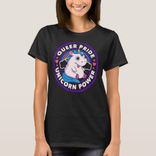Camiseta Rainbow Magic Hor Crachá Unicorn de Pride Queer