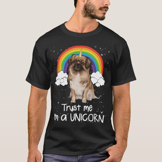 Camiseta Rainbow Magic Unicorn Tibetan Spaniel (Frente)