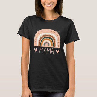 Camiseta Rainbow Mama V Neck Boho Style Teacher for Mom