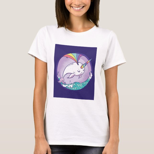 Camiseta Rainbow Narwhal (Frente)