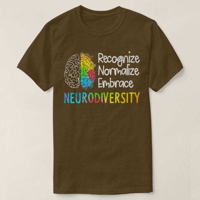 Camiseta Rainbow Neurodiversity Brain Spectrum ADHD Autismo (Frente do Design)