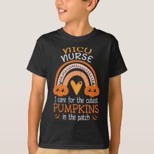 Camiseta Rainbow Nicu Enfermeira Cutest Pumpkins No Patch H