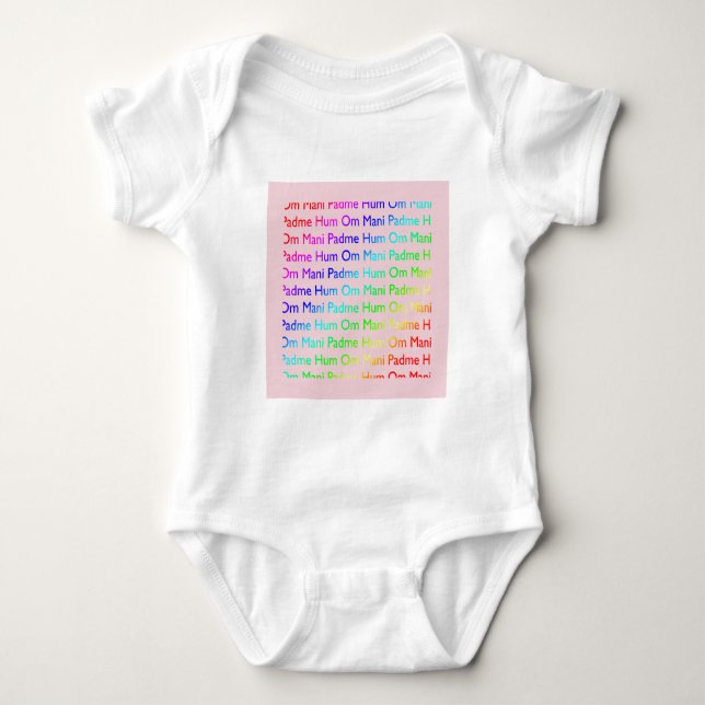 Camiseta Rainbow Om Mani Padme Hum (a rosa) (Frente)