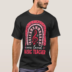 Camiseta Rainbow One Loved Music Teacher Dia de os namorado