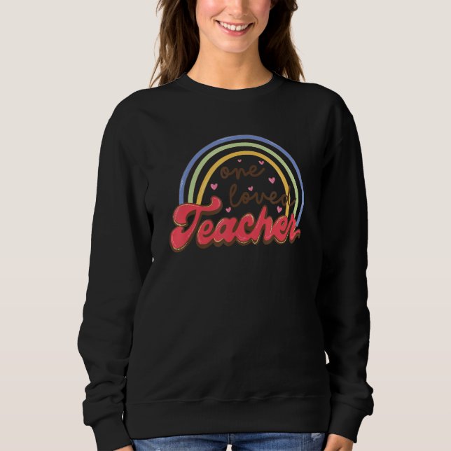 Camiseta Rainbow One Loved Teacher Teacher Student Valentin (Frente)