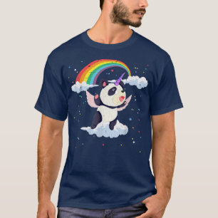 Camiseta Rainbow Pandacorn Fantasy Chinês Animal Panda Uni