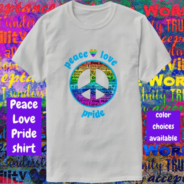 Camiseta Rainbow Peace Love Pride (Criador carregado)