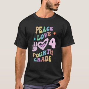 Camiseta Rainbow Peace Love QUARTO GRAU Retro 4º Gr Littl
