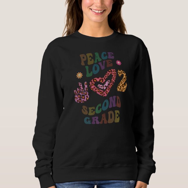 Camiseta Rainbow PEACE LOVE SEGUNDO GRAU Leopard Print Retr (Frente)
