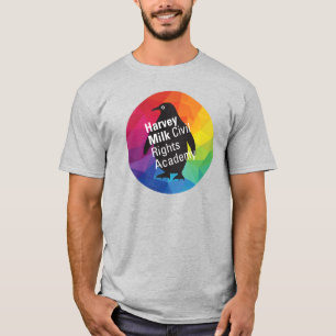 Camiseta Rainbow Penguin - Ajustado Regular Adulto, Cinza