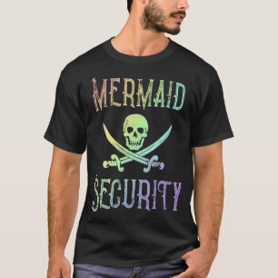 Camiseta Rainbow Pirate Mermaid Segurança Figurino de Hall