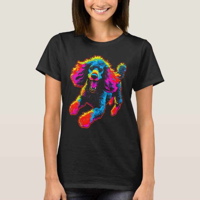 Camiseta Rainbow Pop Poodle Dog (Frente)