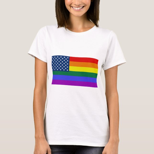 Camiseta Rainbow Pride EUA (Frente)