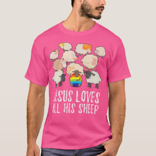 Camiseta Rainbow Pride Gay 2023 Jesus Ama Toda Sua Ovelha