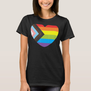Camiseta Rainbow Pride Heart Progress Proud Gay LGBTQ Gende