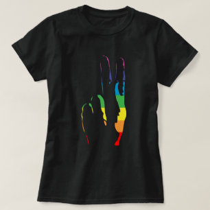 Camiseta rainbow pride peace sign