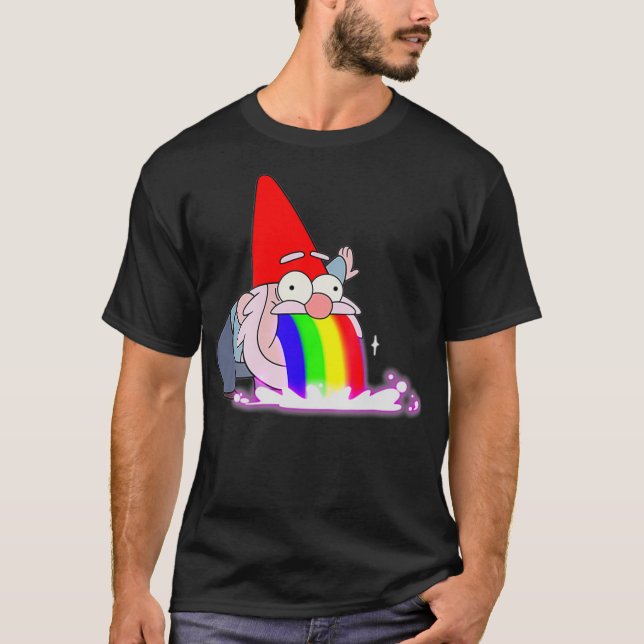 Camiseta Rainbow Puking Gnomo Gravity Inspirava Big Dipper  (Frente)