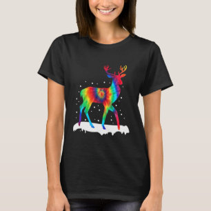 Camiseta Rainbow Reindeer Hippie Animal Graphic