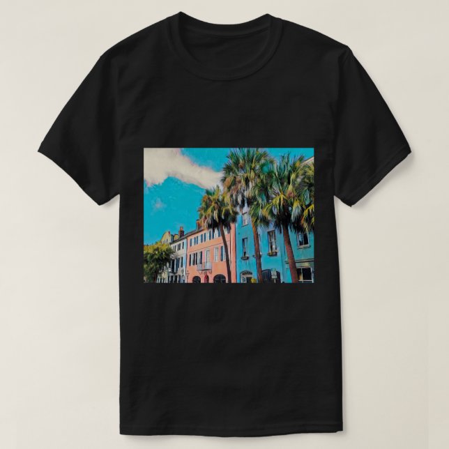 Camiseta Rainbow Row, Charleston (Frente do Design)