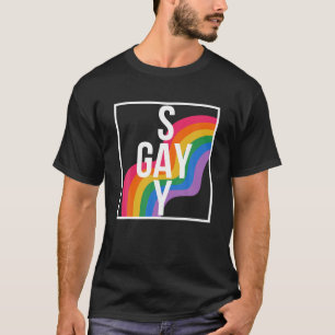 Camiseta Rainbow say Gay Protect Queer Kids Pride Mês LGB