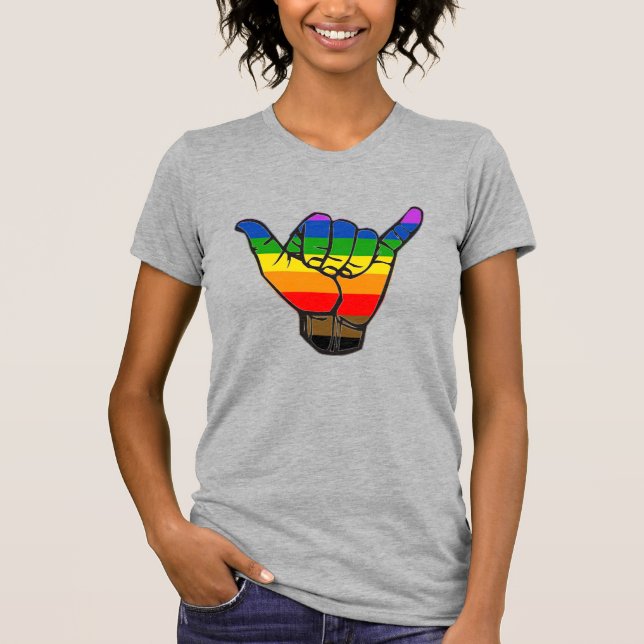 Camiseta Rainbow Shaka LGBTQ+ (Frente)