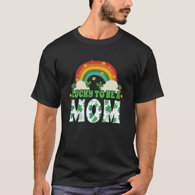 Camiseta Rainbow Shamrock Leprechaun Saint Patrick's Lucky  (Frente)