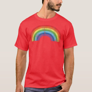 Camiseta Rainbow Shirt Vintage Estilo Retro anos 80 Mulhere