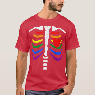 Camiseta Rainbow Skeleton Ribcage Gay Tio LGBT LGBT Pr