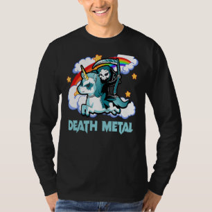 Camiseta Rainbow Skeleton Unicorn Death Metal Music Festiva