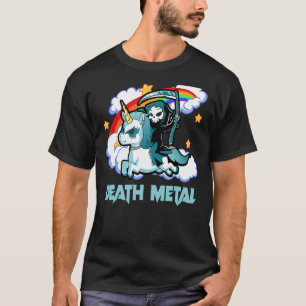 Camiseta Rainbow Skeleton Unicorn Death Metal Music Festiva