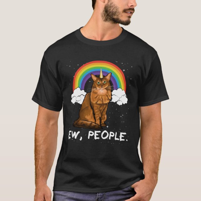 Camiseta Rainbow Somali Ew People Unicorn Cat (Frente)
