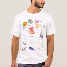 Camiseta Rainbow Space Cats Galaxy Dreams Cute Kawaii