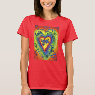 Camiseta Rainbow Spirit Heart Love Art Custom Shirt