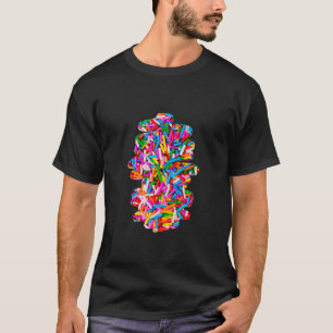 Camiseta Rainbow Sprinkkles Cor-de-rosa Azul Púrpura Vermel