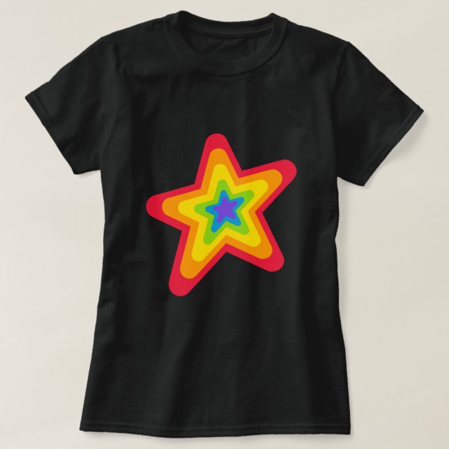 Camiseta Rainbow Star (Frente do Design)