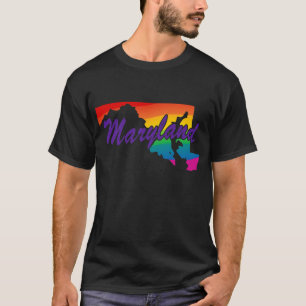 Camiseta Rainbow State Outline Maryland