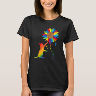 Camiseta Rainbow Sunflower Cat Love É Realmente Amor LGBT G