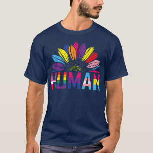 Camiseta Rainbow Sunflower, LGBTQIA+ Human, Equality Flag