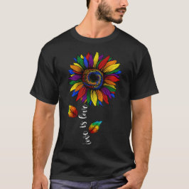 Camiseta Rainbow Sunflower Love is Love LGBT Orgulho