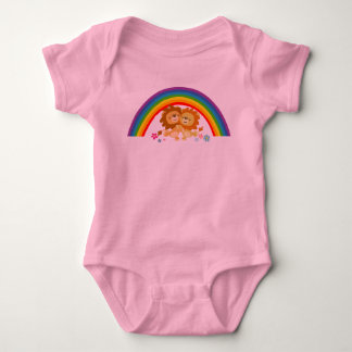 Camiseta Rainbow Tango-Cute Cartoon Lions Roupa