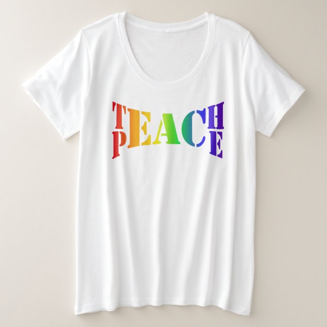 Camiseta Rainbow Teach Peace (Frente do Design)