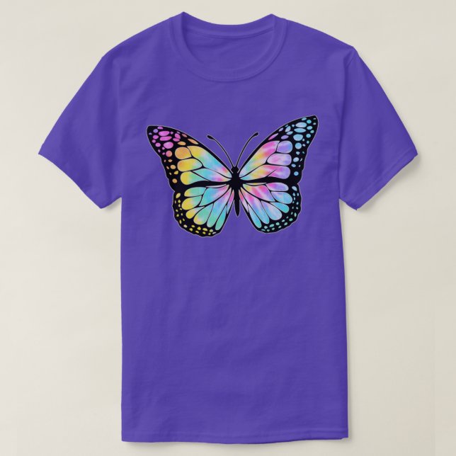 Camiseta Rainbow Tie Dye Butterfly (Frente do Design)